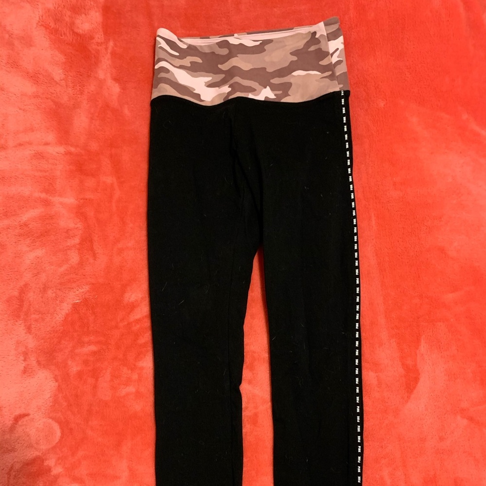 PINK camo and black yoga leggings